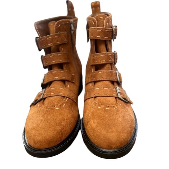 NWOT Women’s Aerosoles Arezzo Buckle Bootie Color: Brown Faux Suede – Sz 9 - Picture 6 of 7